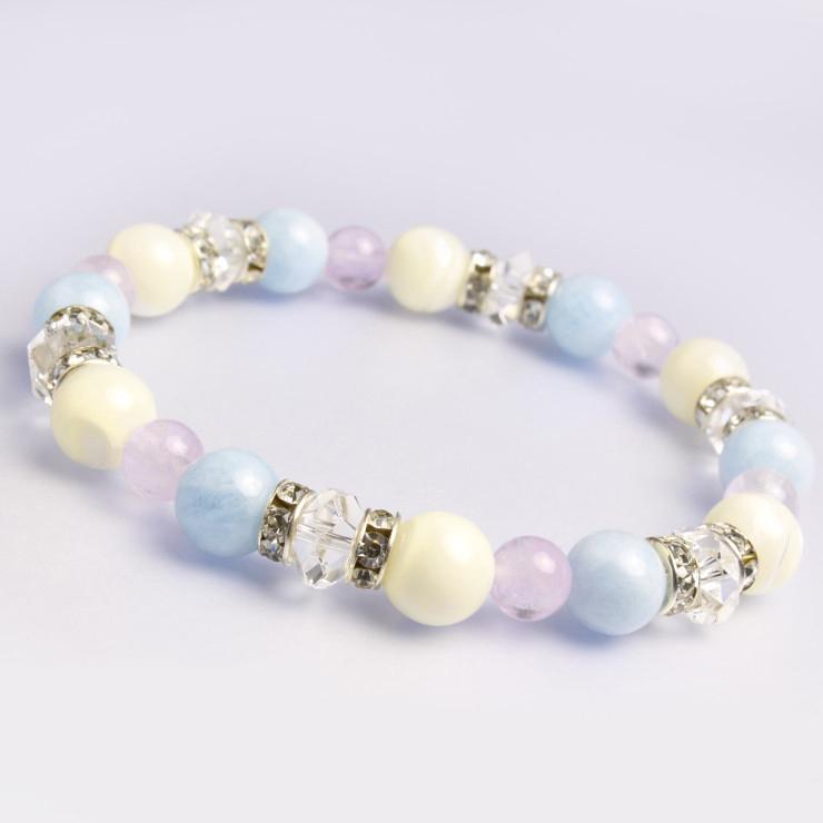 アクアマリン・マザーオブパール デザインブレスレット | 