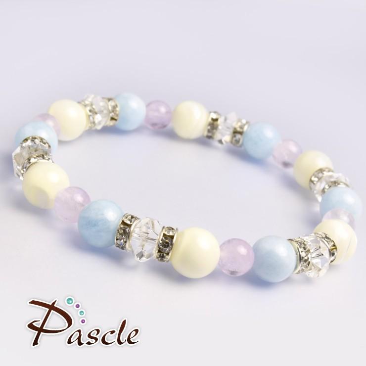 アクアマリン・マザーオブパール デザインブレスレット |  | 01