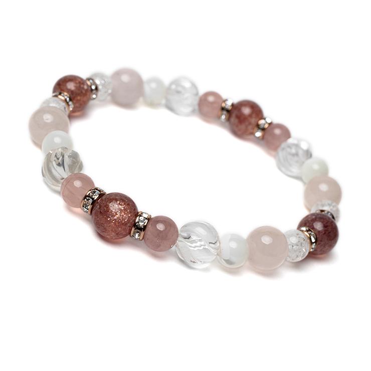 ストロベリーアベンチュリン・モルガナイト デザインブレスレット | 