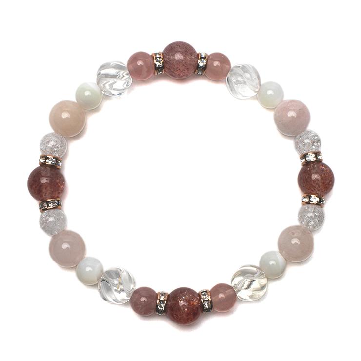 ストロベリーアベンチュリン・モルガナイト デザインブレスレット |  | 02