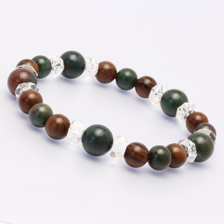 ブラッドストーン・マホガニーオブシディアン デザインブレスレット | 
