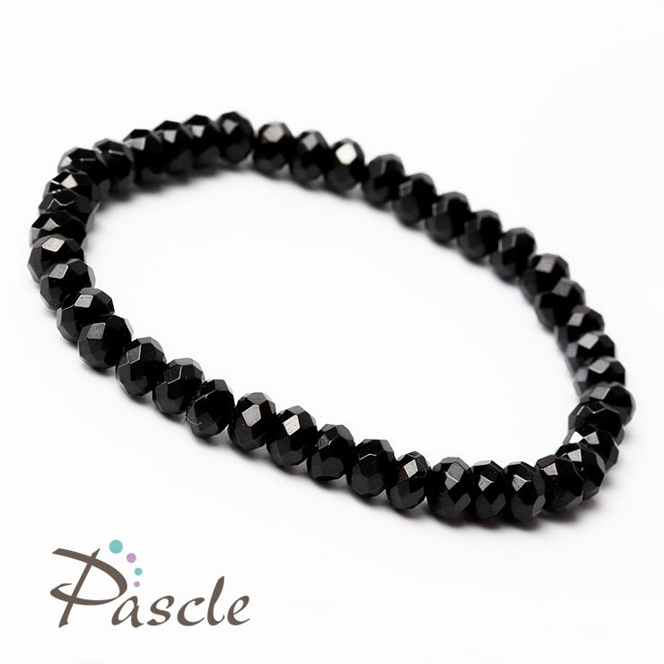 ブラックスピネル（ダイヤカット） シンプルブレスレット |  | 01