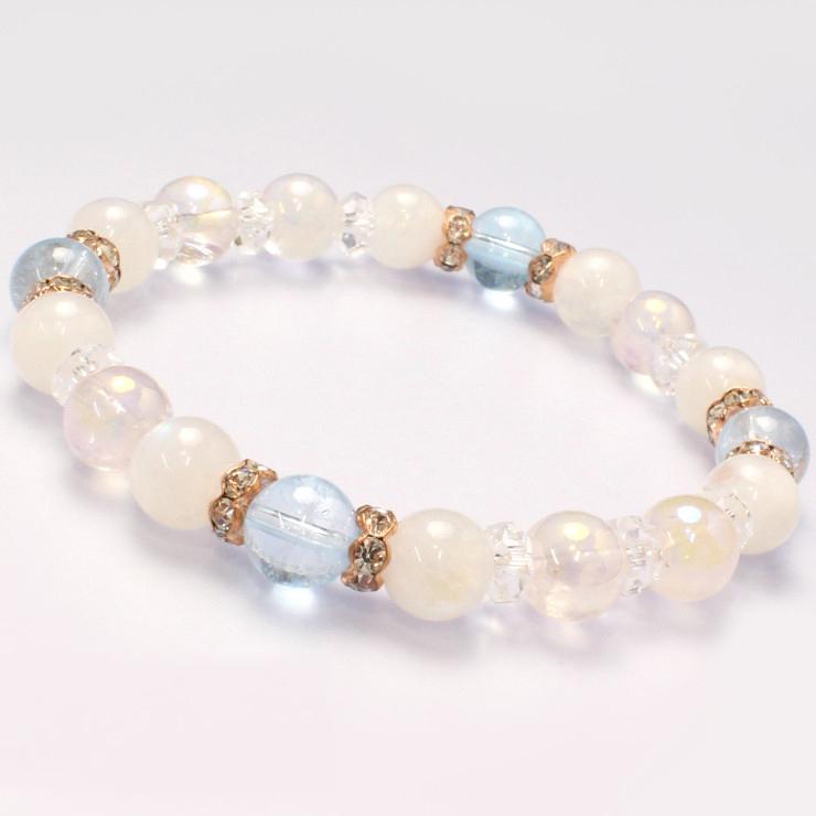 ブルートパーズ・ブルームーンストーン デザインブレスレット | 