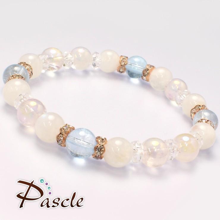 ブルートパーズ・ブルームーンストーン デザインブレスレット |  | 01