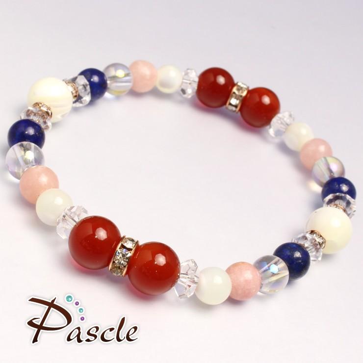 カーネリアン・マザーオブパール デザインブレスレット |  | 01