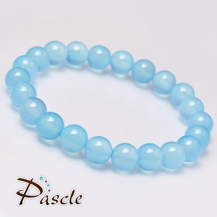 シーブルーカルセドニー8mm シンプルブレスレット |  | 01