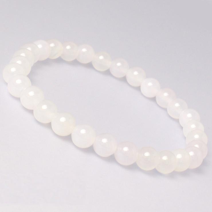 ホワイトカルセドニー6mm シンプルブレスレット | 