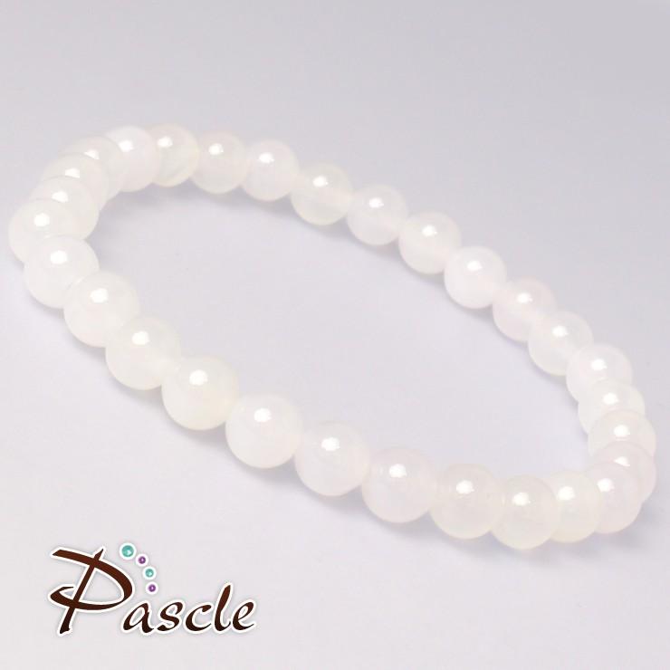 ホワイトカルセドニー6mm シンプルブレスレット |  | 01