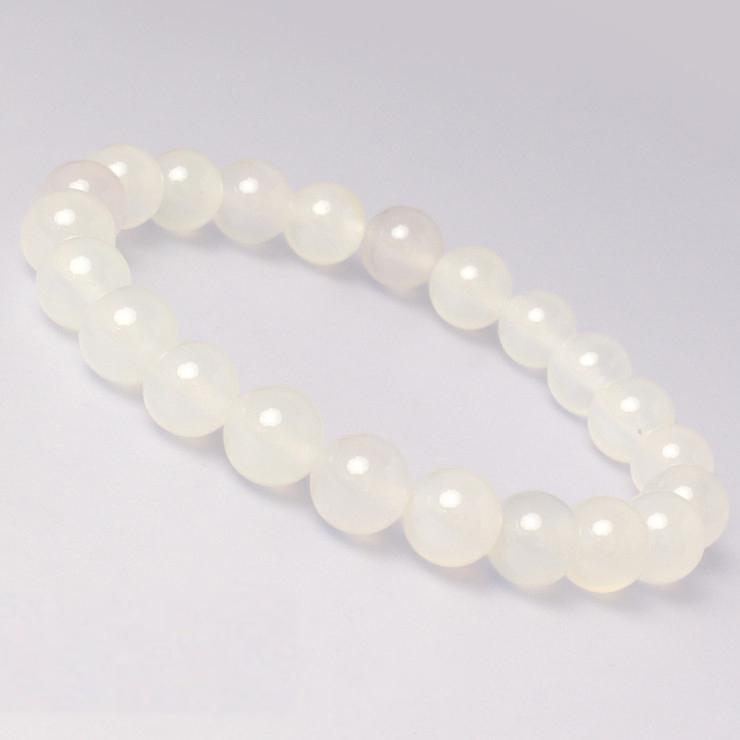 ホワイトカルセドニー8mm シンプルブレスレット | 