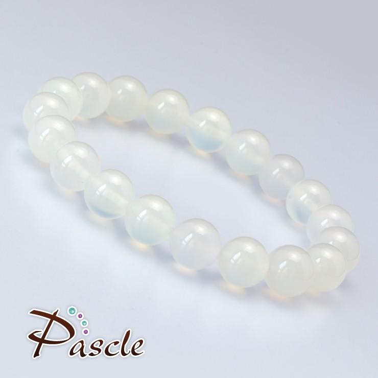 ホワイトカルセドニー10mm シンプルブレスレット |  | 01