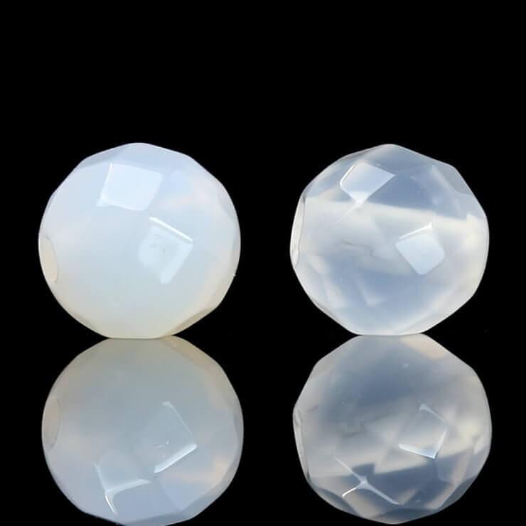 【粒売り/バラ売り】ホワイトカルセドニー（64面カット) 6mm |  | 03