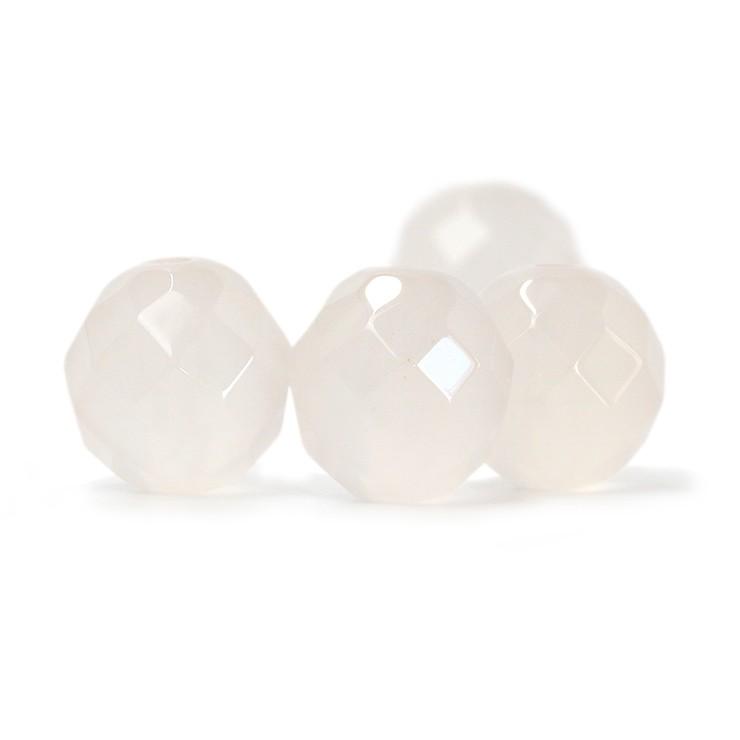 【粒売り/バラ売り】ホワイトカルセドニー（64面カット) 8mm |  | 01