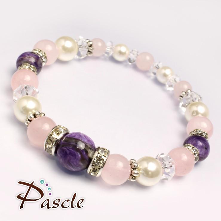 チャロアイト・ローズクォーツ デザインブレスレット |  | 01