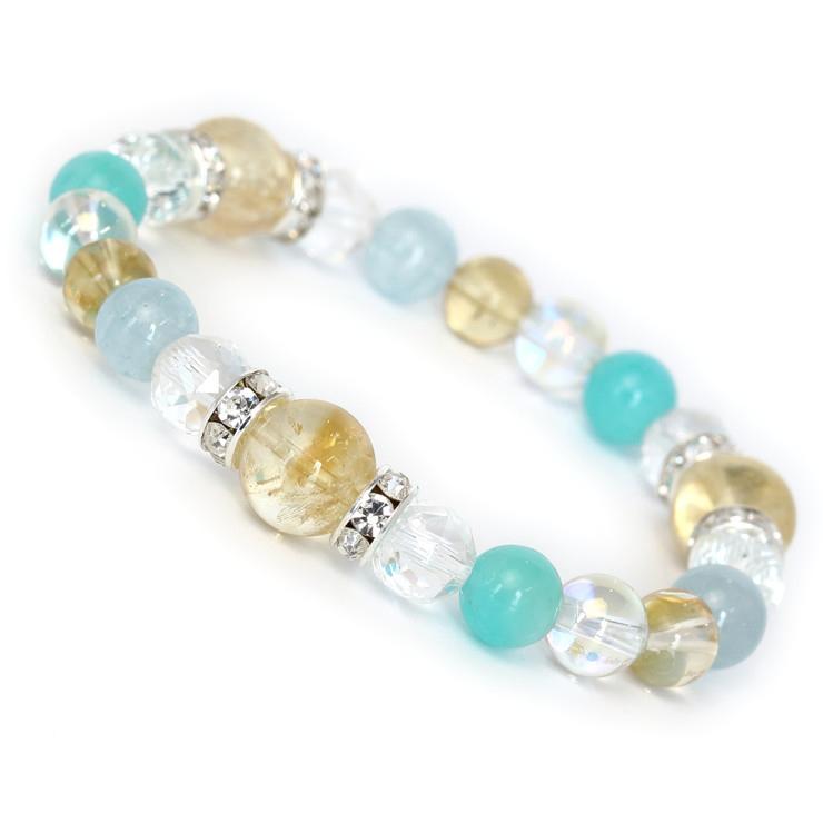 シトリン・アマゾナイト デザインブレスレット | 