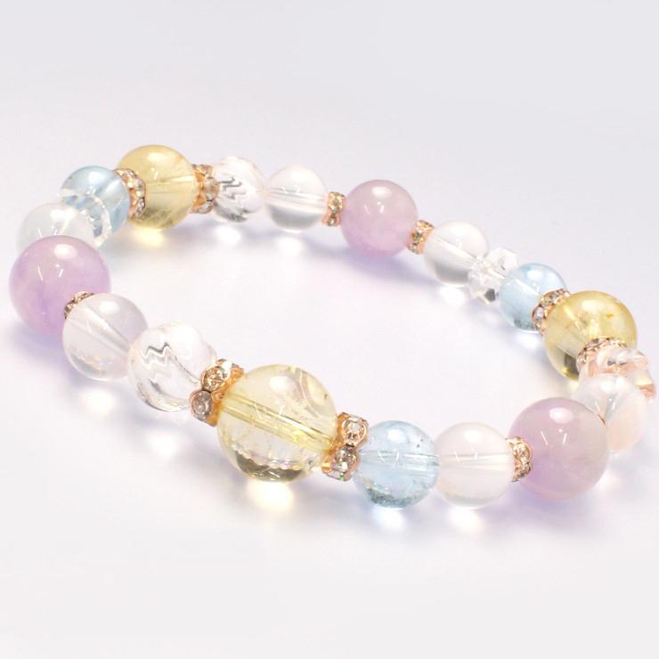 シトリン10mm・ブルートパーズ デザインブレスレット | 