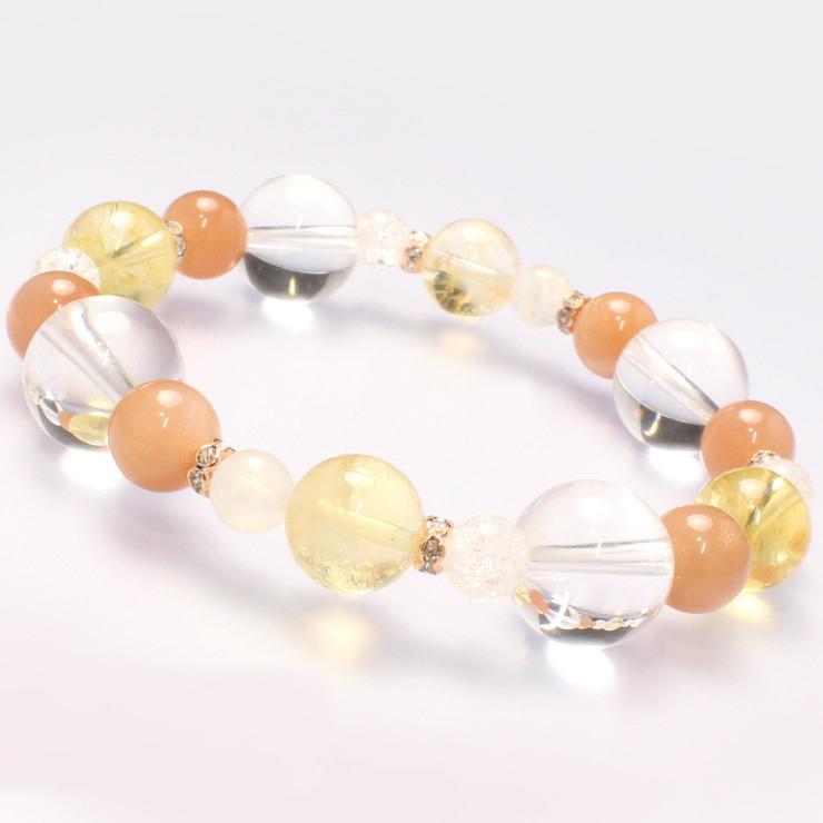 シトリン・オレンジムーンストーン デザインブレスレット | 