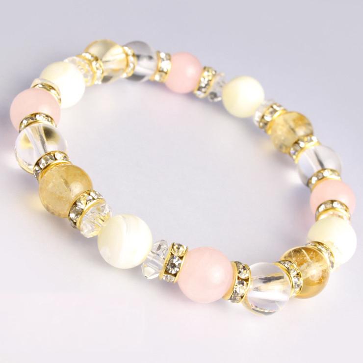シトリン・ローズクォーツ デザインブレスレット | 