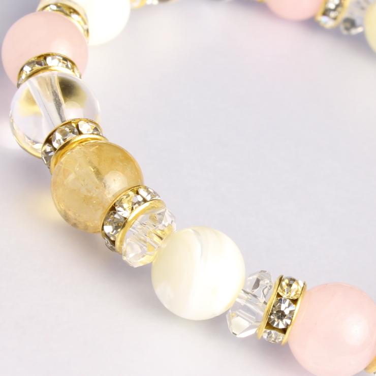 シトリン・ローズクォーツ デザインブレスレット |  | 01