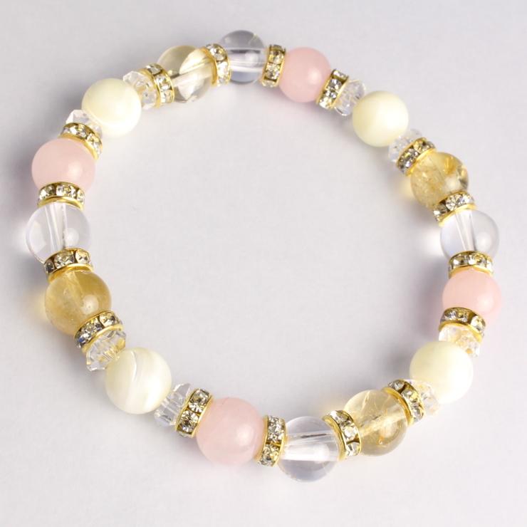 シトリン・ローズクォーツ デザインブレスレット |  | 02