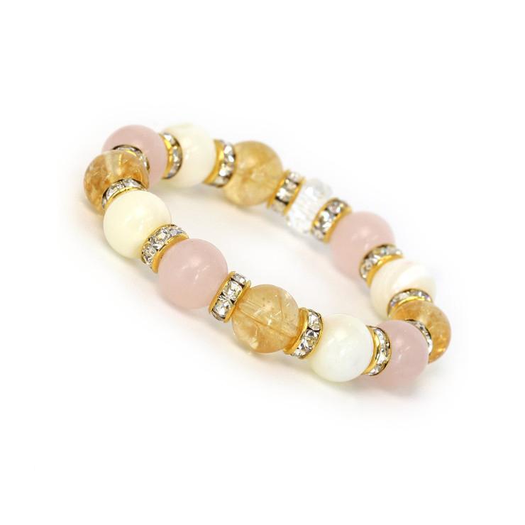 【キッズ】シトリン・ローズクォーツ ミニブレスレット | 