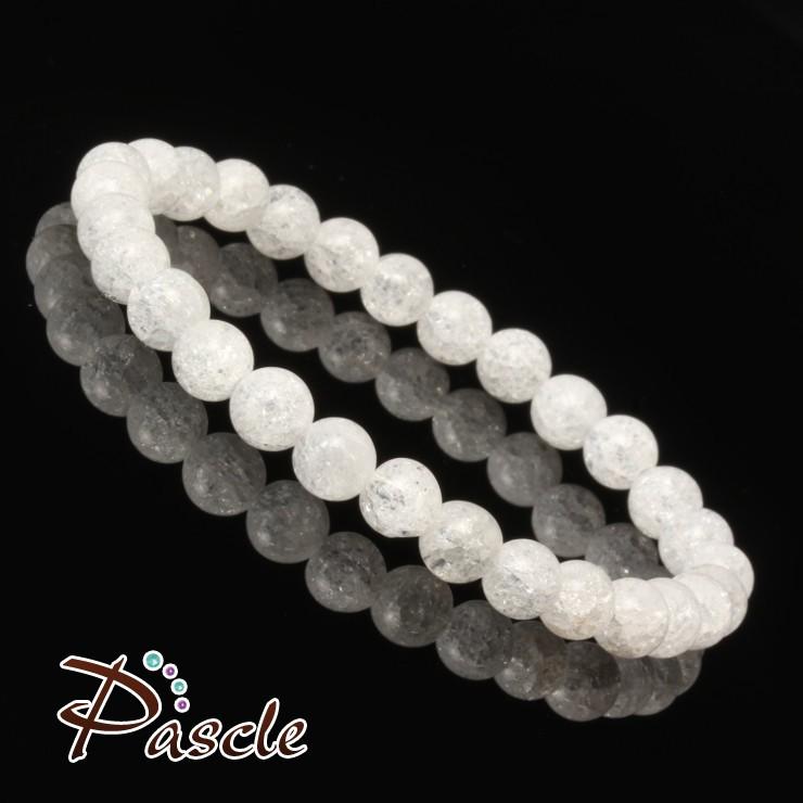 クラック水晶6mm シンプルブレスレット |  | 01
