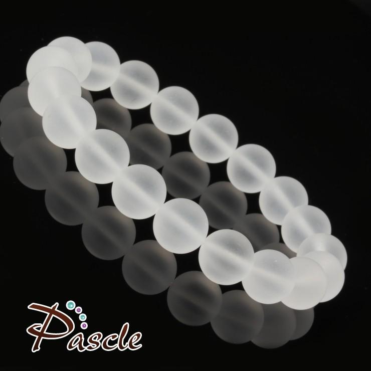 フロスト水晶10mm シンプルブレスレット |  | 01