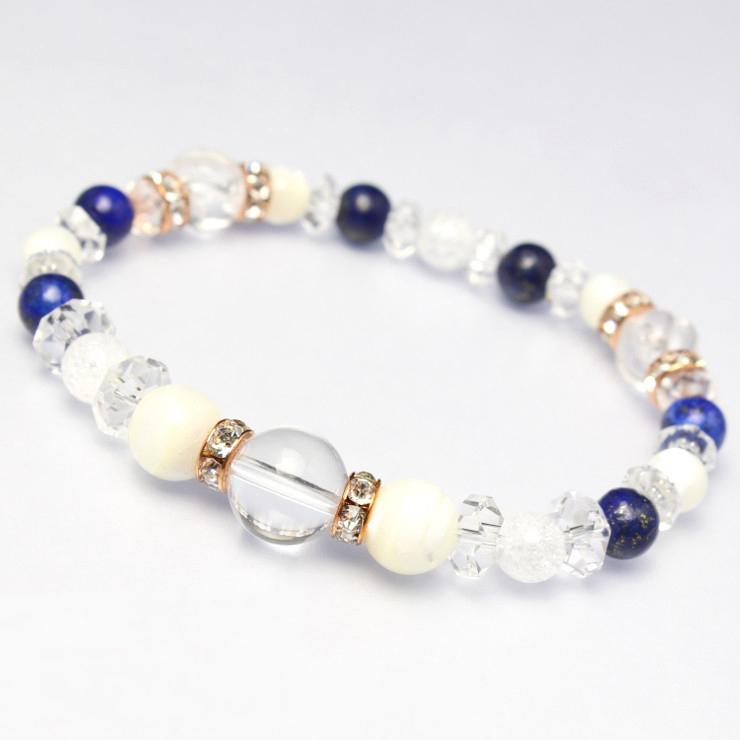 クリスタル・ラピスラズリ デザインブレスレット | 