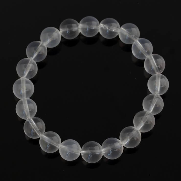 ミルキークォーツ10mm シンプルブレスレット |  | 03