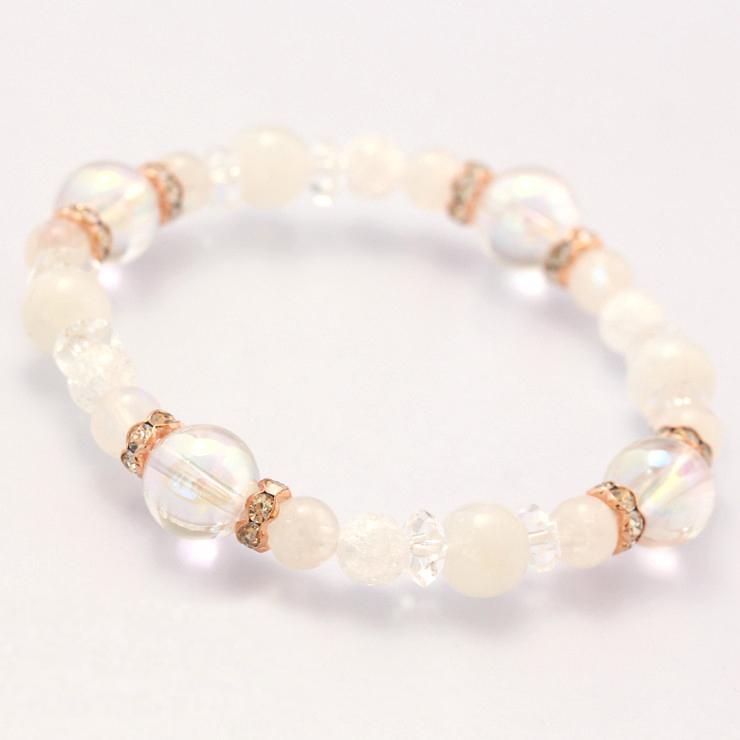 レインボークォーツ・ムーンストーン デザインブレスレット | 