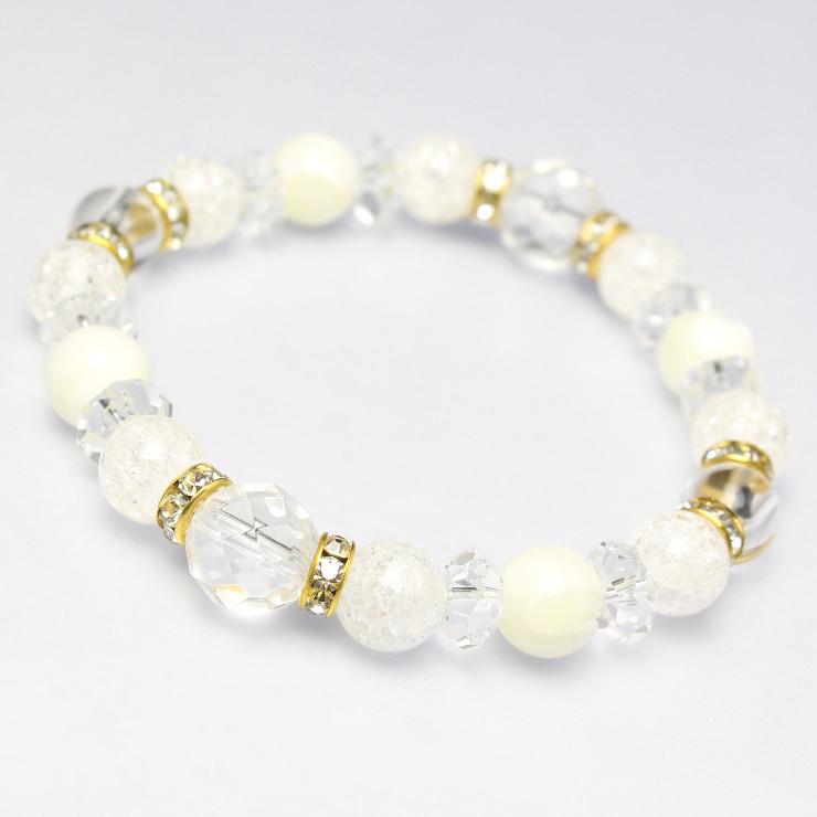 マザーオブパール・クリスタル デザインブレスレット | 