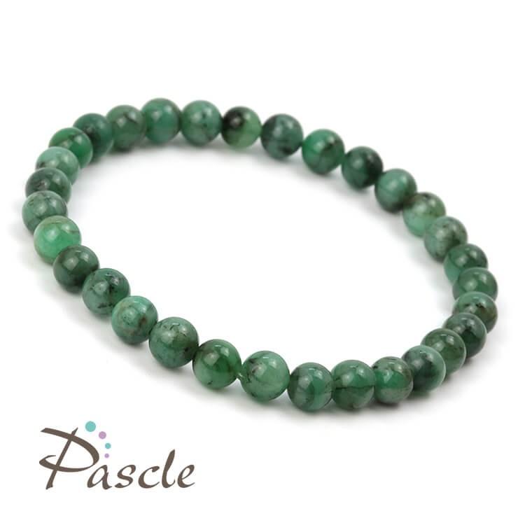 エメラルド6mm シンプルブレスレット |  | 01