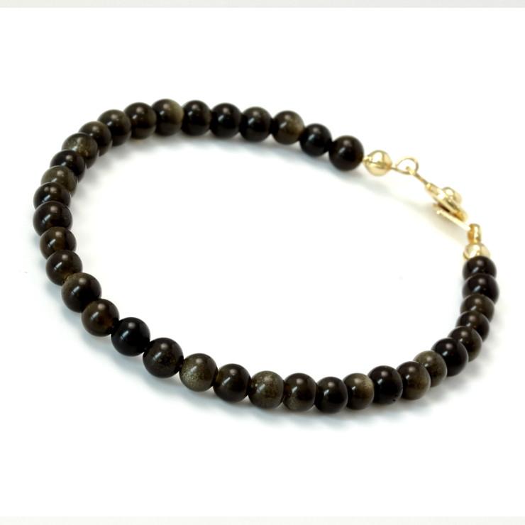 【fine】ゴールデンオブシディアン 4mmブレスレット | 