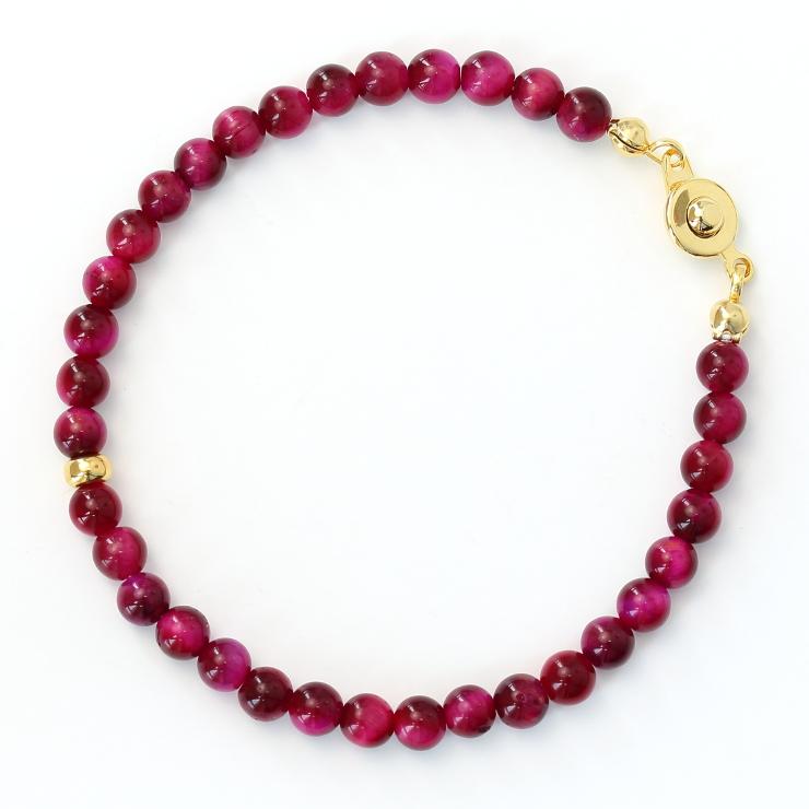 【fine】ピンクタイガーアイ 4mmブレスレット |  | 03