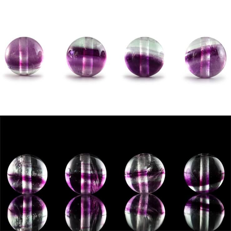 【粒売り/バラ売り】バイカラーパープルフローライト 8mm |  | 03