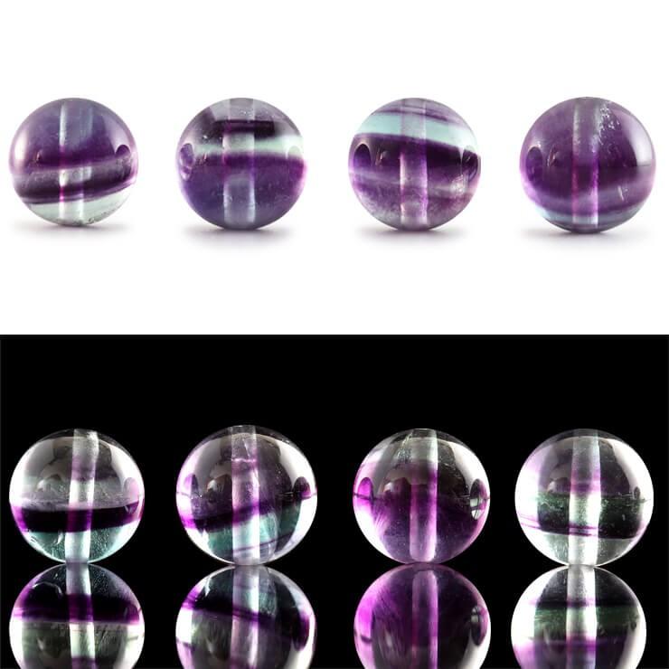 【粒売り/バラ売り】バイカラーパープルフローライト 10mm |  | 03