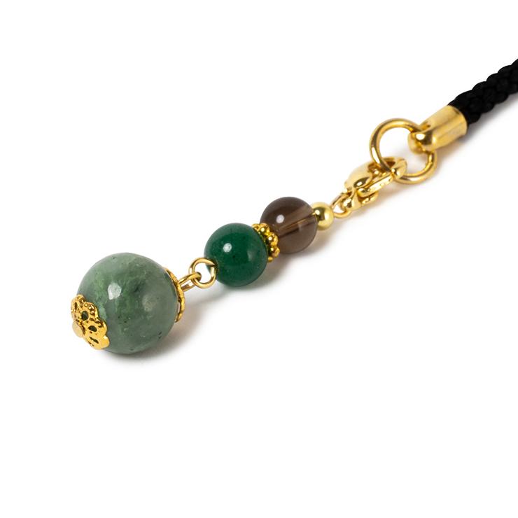 健康のお守りに 日高翡翠（北海道）10mm ストラップ | 