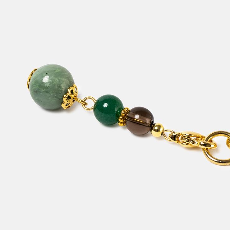 健康のお守りに 日高翡翠（北海道）10mm ストラップ |  | 01