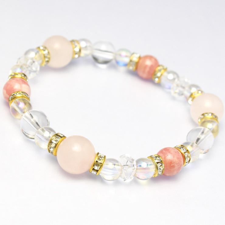 インカローズ・ローズクォーツ デザインブレスレット : パスクル
