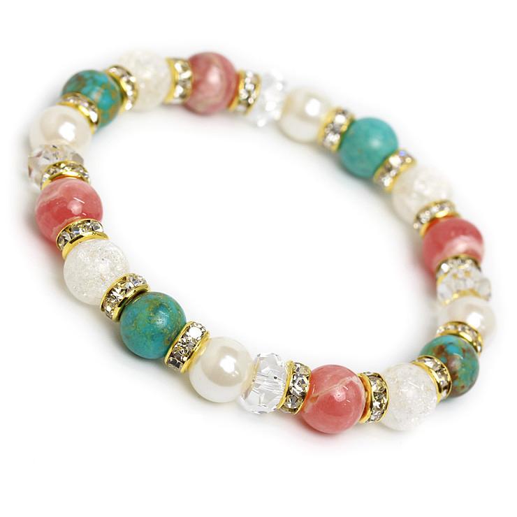 インカローズ・ターコイズ デザインブレスレット | 