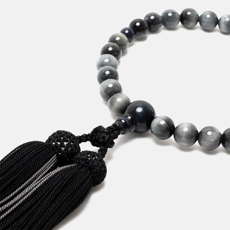 【彩や】京念珠 イーグルアイ・青虎目石（ブルータイガーアイ） デザイン念珠（男性用） |  | 01
