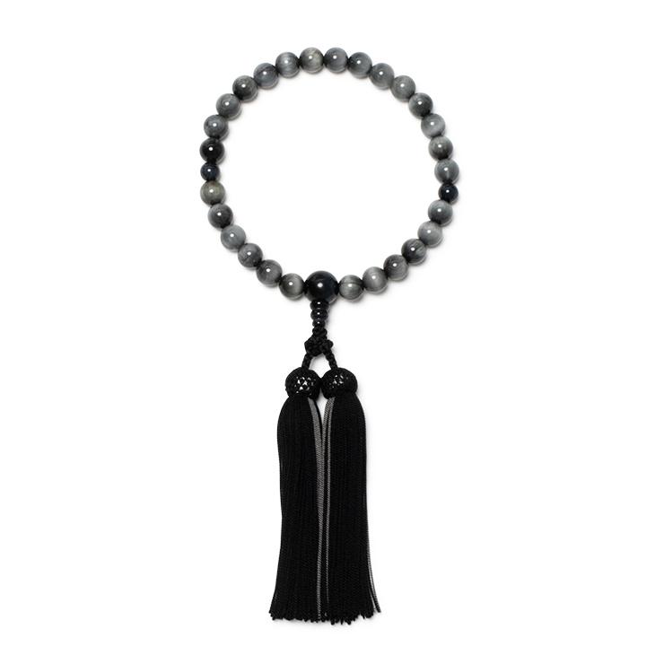 【彩や】京念珠 イーグルアイ・青虎目石（ブルータイガーアイ） デザイン念珠（男性用） |  | 02