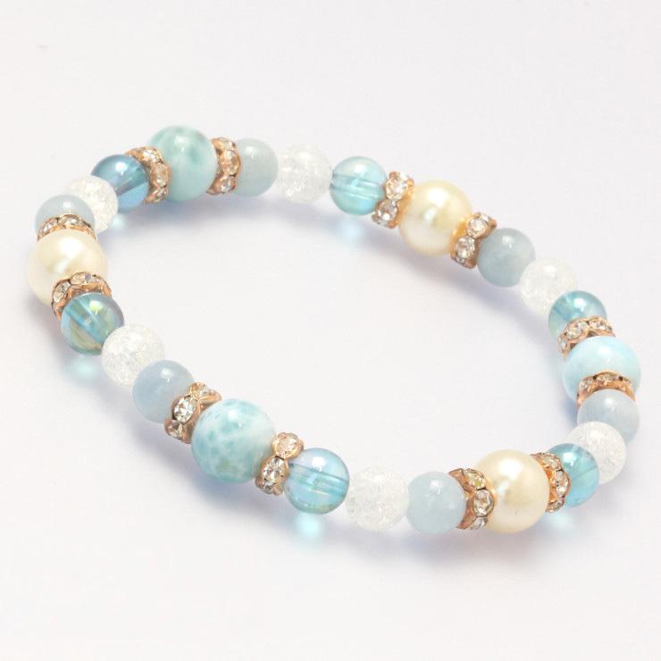 ラリマー・パール デザインブレスレット アクアマリン | 
