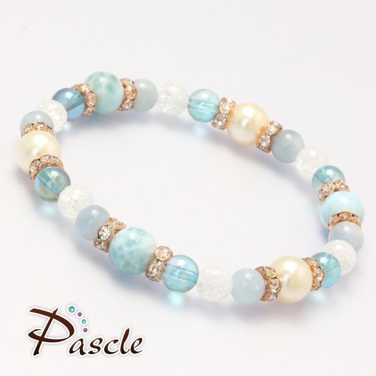 ラリマー・パール デザインブレスレット アクアマリン |  | 01