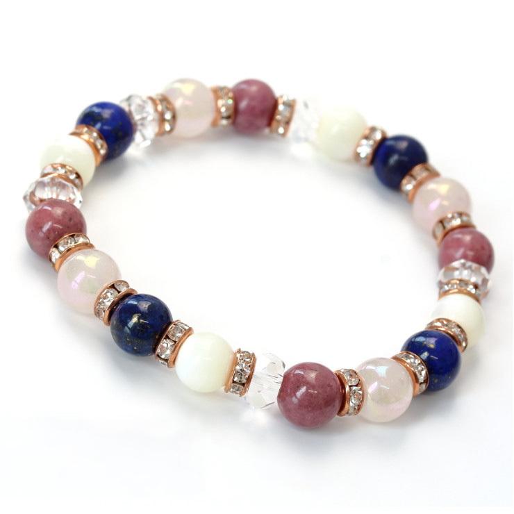 ラピスラズリ・ロードナイト デザインブレスレット