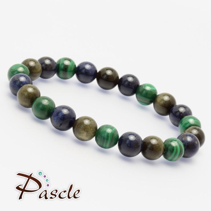 マラカイト・デュモルチェライト デザインブレスレット |  | 01