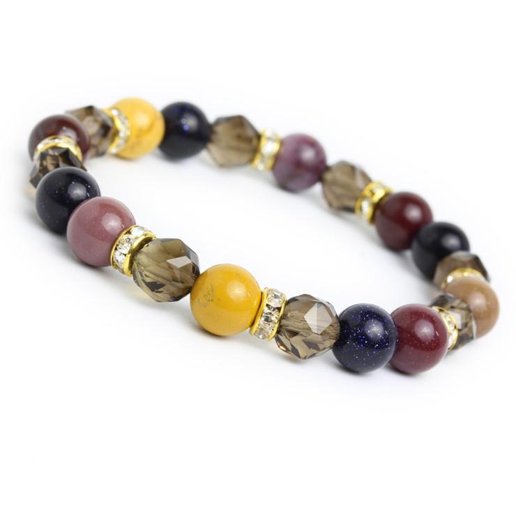 モッカイト・ブルーゴールドストーン デザインブレスレット | 
