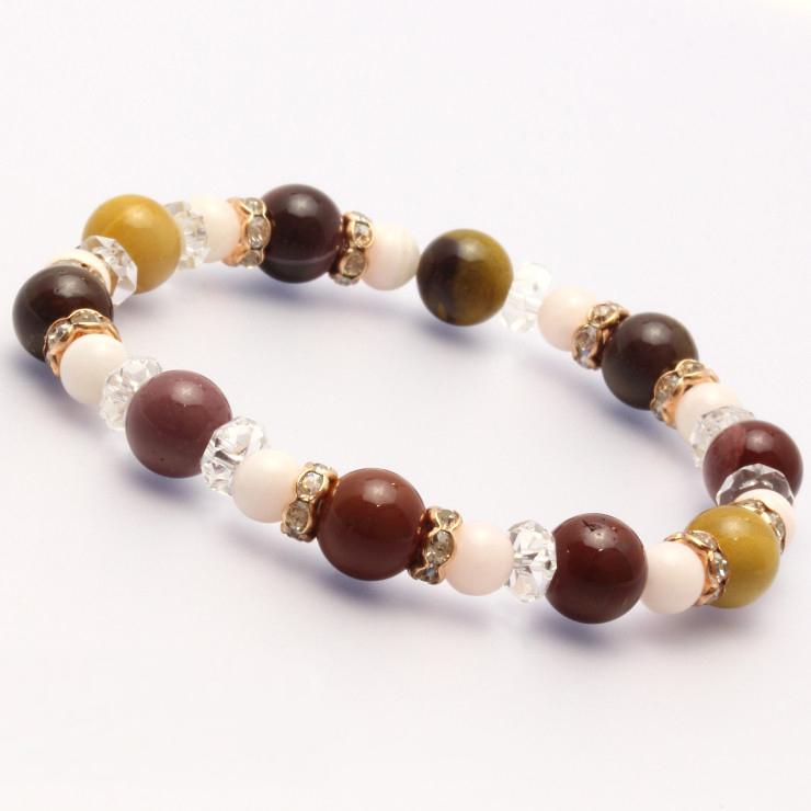 モッカイト・ピンクカルサイト デザインブレスレット | 