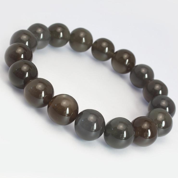 ブラックムーンストーン11mm シンプルブレスレット | 