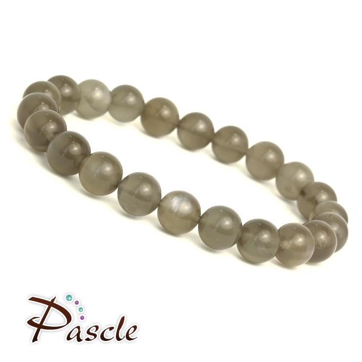 グレームーンストーン8mm シンプルブレスレット |  | 01