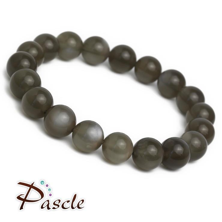 グレームーンストーン10mm シンプルブレスレット |  | 01